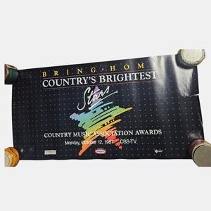 1987 CMA Awards Country's Brightest Stars 36x18 Vintage Promo Poster CBS‎ Kraft